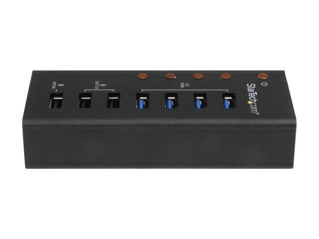 StarTech. com ST4300U3C3 4 Port USB 3.0 Hub - 3 Dedicated USB Charging Ports (2 x 1A & 1 x 2A) - Wall Mountable - Metal - Powered USB Hub - USB...