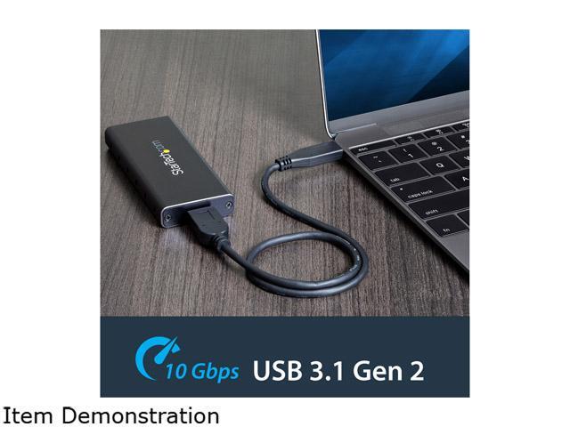 StarTech. com SM21BMU31C3 M.2 SSD Enclosure for M.2 SATA SSDs - USB 3.1 (10Gbps) with USB-C Cable - External Enclosure for USB-C Host - Aluminum