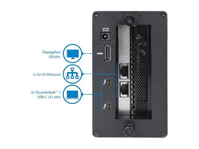 StarTech BNDTB310GNDP Thunderbolt 3 to 10 Gbe NIC - 2 port - External PCIe Enclosure plus Card - with DisplayPort Monitor Port - Thunderbolt 3 to...