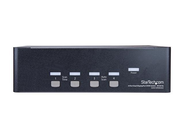 StarTech. com SV431DPDDUA2 DisplayPort KVM - 4 port - 4K 60Hz - Dual Monitor KVM - DisplayPort Switch - KVM DisplayPort - Desktop KVM Switch