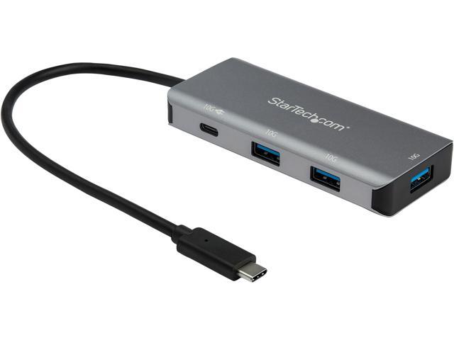 StarTech.com HB31C3A1CPD3 4-Port USB-C Hub 10 Gbps with Power Delivery & 9.8' Attached Host Cable - 3x USB-A & 1x USB-C (HB31C3A1CPD3)