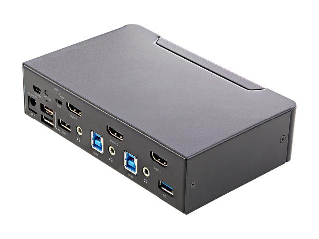 2 Port HDMI KVM Switch, Single Monitor 4K 60Hz Ultra HD HDR, Desktop HDMI 2.0 KVM Switch with 2 Port USB 3.0 Hub (5Gbps) & 4x USB 2.0 HID Ports,...