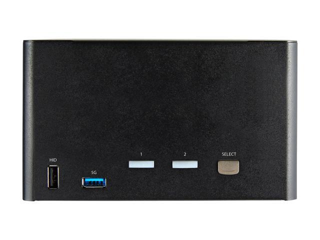 2 Port Quad Monitor DisplayPort KVM Switch, 4K 60Hz UHD HDR, Desktop 4K DP 1.2 KVM with 2 Port USB 3.0 Hub (5Gbps) & 4x USB 2.0 HID Ports, Audio,...