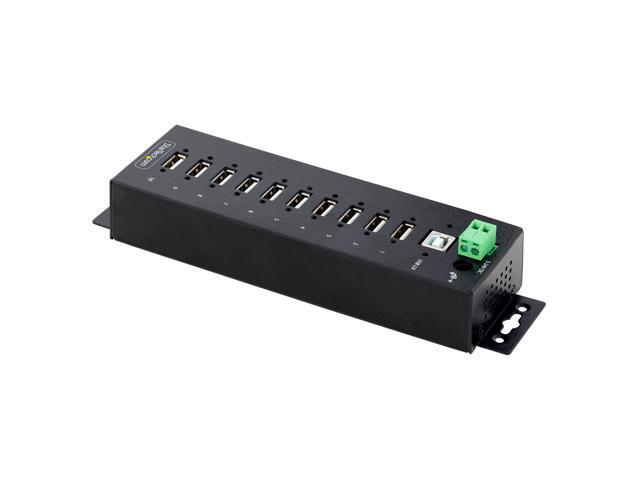 StarTech. com 10-Port Industrial USB 2.0 Hub - Rugged USB Hub w/ESD Level 4 Protection (USB210AIND-USB-A-HUB)