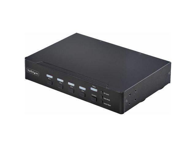 StarTech 4-Port DisplayPort KVM Switch with Mouse Roaming and Multi-View / Picture-in-Picture, 4K 60Hz, USB 3.0 (5Gbps) Hub, TAA