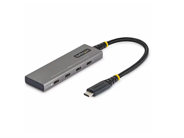 StarTech 4-Port USB-C Hub - 10Gbps - 100W PD Charging - 4x USB-C Ports - Overcurrent Protection - PCR Aluminum - For Laptop/Tablet - 309B-USBC-HUB