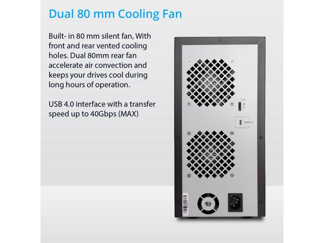 USB 4.0 (40Gbps) Type-C 8 Bay 2.5 Inch and 3.5 Inch SATA Hard Drive External Hard Drive Enclosure - SY-ENC50129
