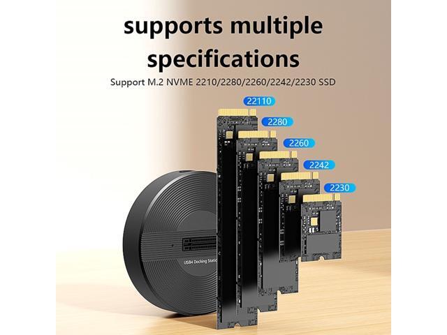 USB4.0 (USB-C) 40G Portable NVMe M-Key (B+M) / NVMe / PCIe SSD (22110, 2280, 2260, 2242, 2230) Ultra Fast External SSD Docking (Docking Only)