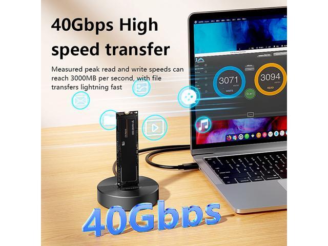 USB4.0 (USB-C) 40G Portable NVMe M-Key (B+M) / NVMe / PCIe SSD (22110, 2280, 2260, 2242, 2230) Ultra Fast External SSD Docking (Docking Only)