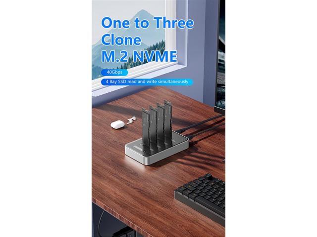 4 Bays USB4.0 (USB-C) 40G Portable NVMe (M Key, B+M Key) / NVMe / PCIe SSD (22110, 2280, 2260, 2242, 2230) Ultra Fast External SSD Docking Station...