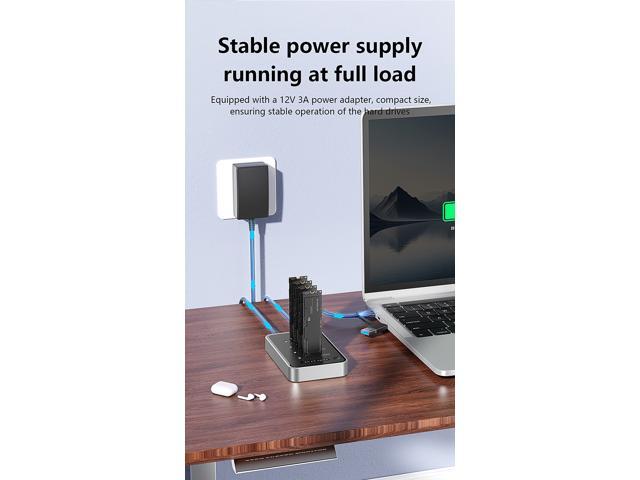 4 Bays USB4.0 (USB-C) 40G Portable NVMe (M Key, B+M Key) / NVMe / PCIe SSD (22110, 2280, 2260, 2242, 2230) Ultra Fast External SSD Docking Station...