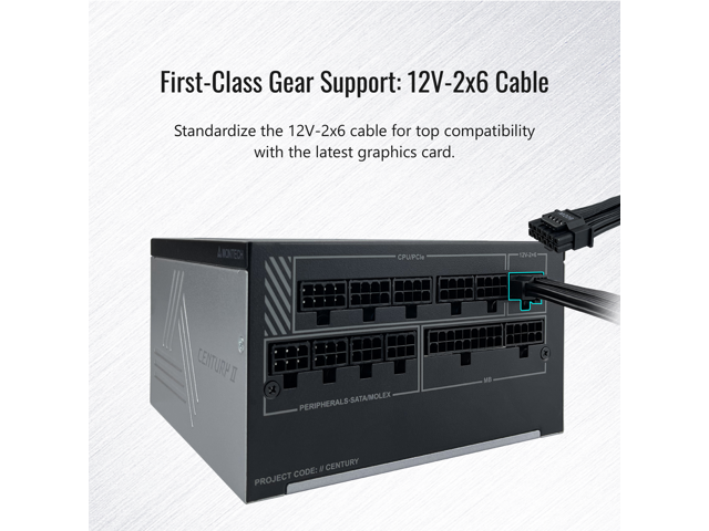Open Box - MONTECH CENTURY II - 1050W High-End ATX Gaming Power Supply - 80 Plus Gold & Cybenetics Platinum
