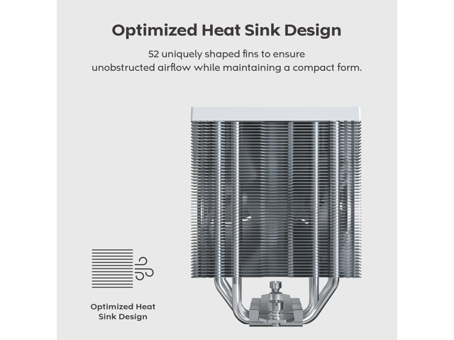 Open Box - MONTECH NX400 - CPU Air Cooler, Single Tower, 4 Advanced Heat Pipes, 52-fin Heat Sink, E28, 120mm FDB Static Pressure Fan, 28mm Fan...