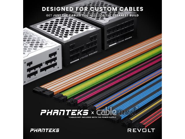 Phanteks Revolt 1000W 80PLUS Platinum, ATX 3.0, PCIe 5.0, Fully Modular, Cable-less, Power Supply Unit Only (cables sold separately), Black