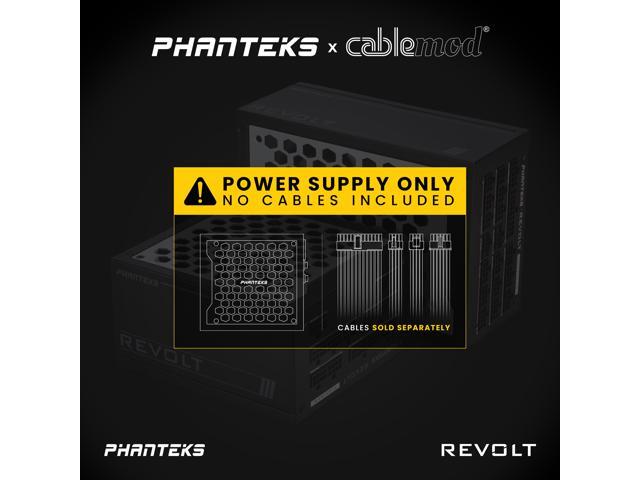 Phanteks Revolt 1200W 80PLUS Platinum, ATX 3.0, PCIe 5.0, Fully Modular, Cable-less, Power Supply Unit Only (cables sold separately), Black