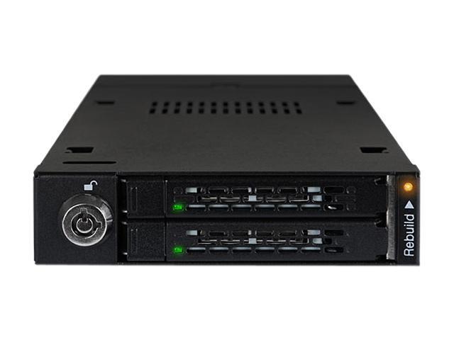 ICY DOCK Dual Bay RAID 2.5 SATA HDD SSD Hot Swap Mobile Rack Backplane Cage for 3.5 Drive Bay - ToughArmor MB992SKR-B