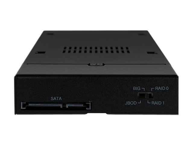 ICY DOCK Dual Bay RAID 2.5 SATA HDD SSD Hot Swap Mobile Rack Backplane Cage for 3.5 Drive Bay - ToughArmor MB992SKR-B