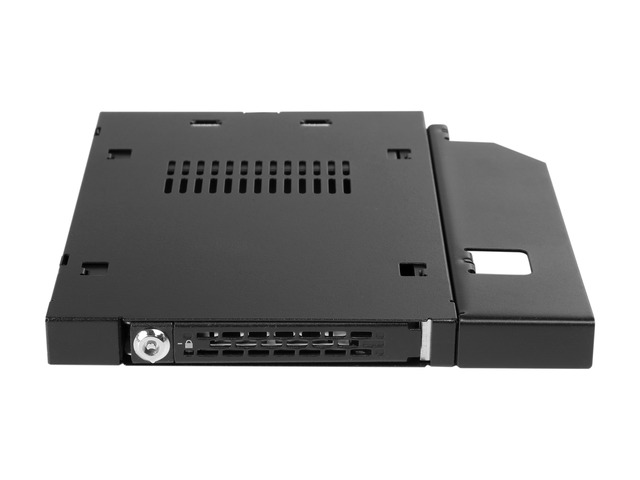 ICY DOCK MB411SKO-B ToughArmor MB411SKO-B 2.5' SATA/SAS HDD/SSD Rugged Full Metal Mobile Rack for Slim ODD or Slim FDD Bay - With Key Lock