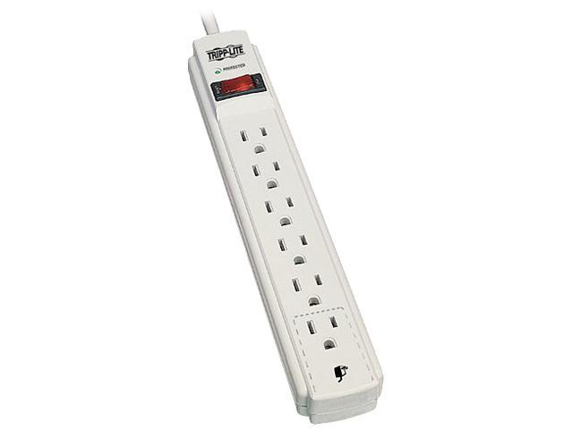 Tripp Lite Surge Protector Power Strip 120V 6 Outlet 8' Cord 990 Joule Flat Plug - 6 x NEMA 5-15R - 1.88 kVA - 990 J -