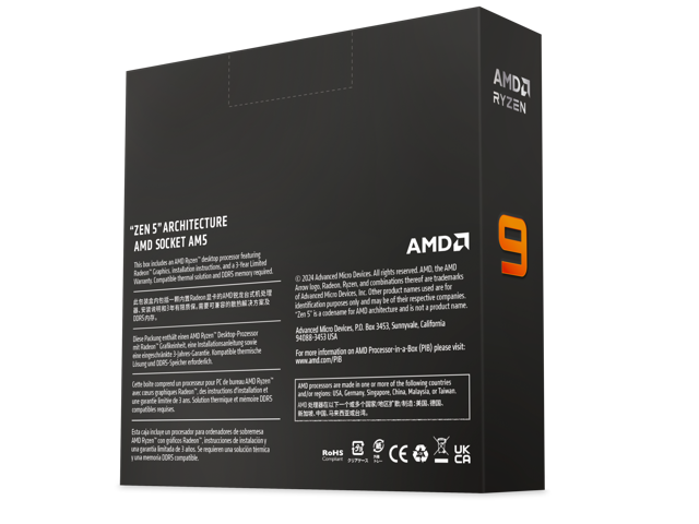 AMD - Ryzen 9 9950X 16-Core - 32-Thread 4.3 GHz (5.7 GHz Max Boost) Socket AM5 170W Unlocked Desktop Processor - Silver - image 4