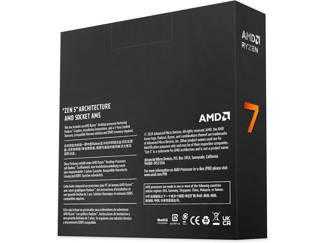 AMD - Ryzen 7 9700X 8-Core - 16-Thread 3.8 GHz (5.5 GHz Max Boost) Socket AM5 65W Unlocked Desktop Processor - Silver - image 6