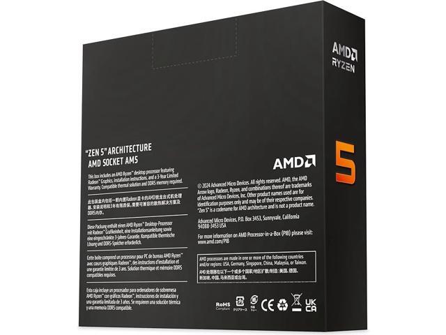 AMD - Ryzen 5 9600X 6-Core - 12-Thread 3.9 GHz (5.4 GHz Max Boost) Socket AM5 65W Unlocked Desktop Processor - Silver - image 6