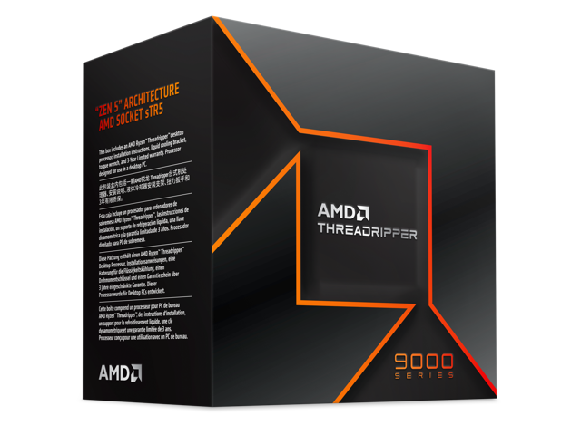 AMD - Ryzen Threadripper 9980X 64-Core - 128-Thread 3.2 GHz (5.4 GHzMax Boost) Socket sTR5 Unlocked Desktop Processor - Black - image 4