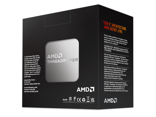 AMD - Ryzen Threadripper 9960X 24-Core - 48-Thread 4.2 GHz (5.4 GHz Max Boost) Socket sTR5 Unlocked Desktop Processor - Black - image 5