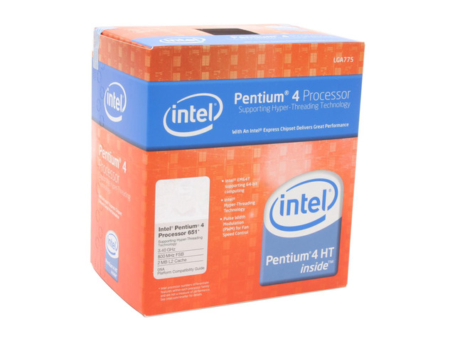 Intel Pentium 4 651 - Pentium 4 Cedar Mill Single-Core 3.4 GHz LGA 775 Processor - BX80552651