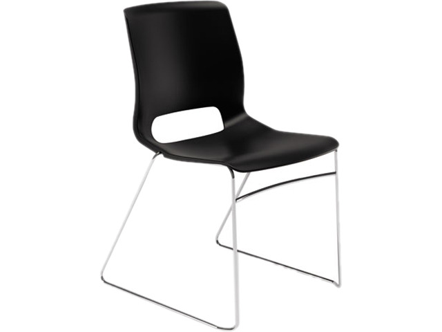 HON - HMS1.N. ON. Y - Motivate High-Density Stacking Chair, Onyx/Black, Base: Chrome, 4/CT