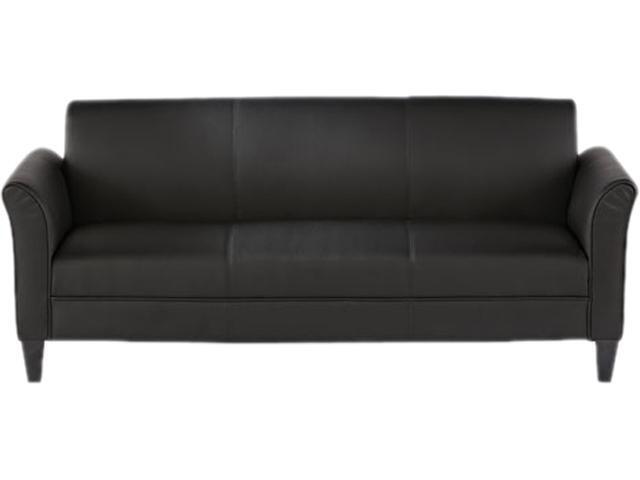 Alera Reception Lounge Furniture, 3-Cushion Sofa, 77w x 31-1/2d x 32h, Black