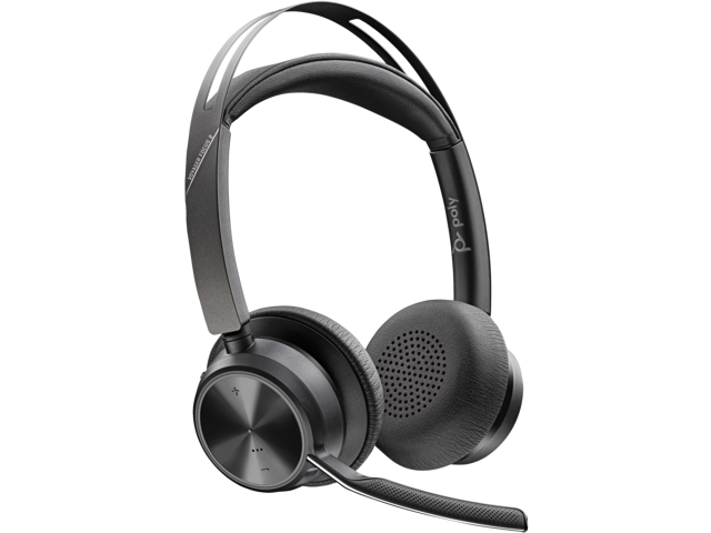 Poly Voyager Focus 2 UC USB-A Bluetooth Headset with Charging Stand, Black