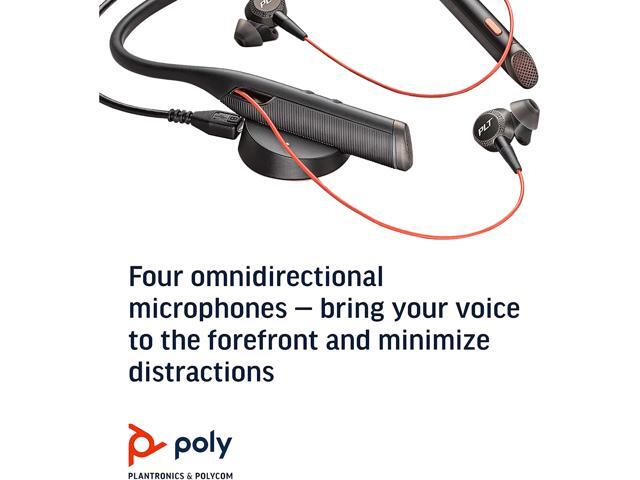 Poly Voyager 6200 UC - Bluetooth Dual-Ear (Stereo)Earbuds Neckband Headset - USB-A Compatible to connect to your PC Mac - Works with Teams, Zoom &...