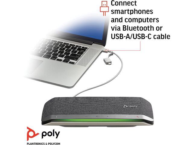 Poly - Sync 40 Smart -Speakerphone (Plantronics) - Flexible Work Spaces - Connect to PC/Mac via Combined USB-A/USB-C -Cable and Smartphones via...