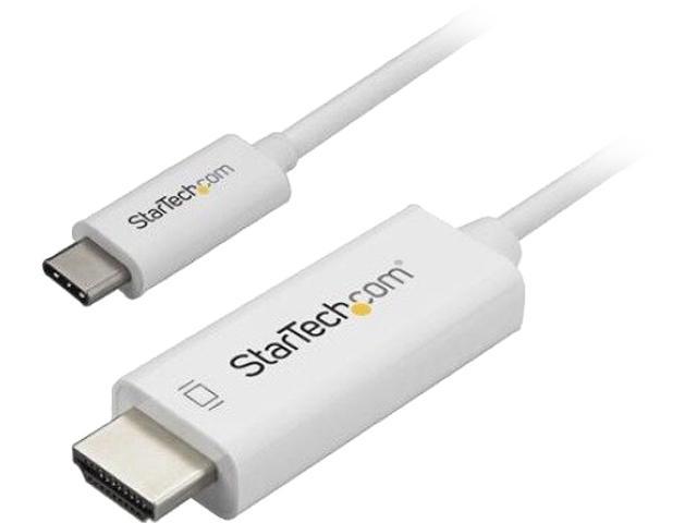 StarTech CDP2HD1MWNL USB C to HDMI Cable - 1m / 3ft - White - 4K at 60Hz - Computer Monitor Cable - USB C Cable - USB Type C to HDMI Cable