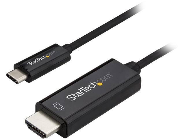 StarTech CDP2HD3MBNL USB C to HDMI Cable - 3m / 10 ft - Black - 4K at 60Hz - Thunderbolt 3 Compatible - USB C Cable - Computer Monitor Cable