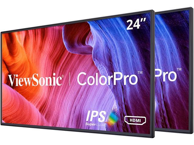 ViewSonic VP2468 H2 24 Inch Premium Dual Pack Head-Only IPS 1080p Monitors with Frameless Design, ColorPro 100% sRGB Rec 709, 14-bit 3D LUT, Eye.