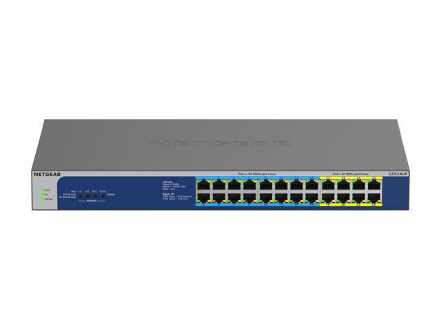 Netgear GS524UP 24-Port Gigabit Ethernet High-Power PoE+ Unmanaged Switch with 16-Ports PoE++ (480W), GS524UP-100NAS