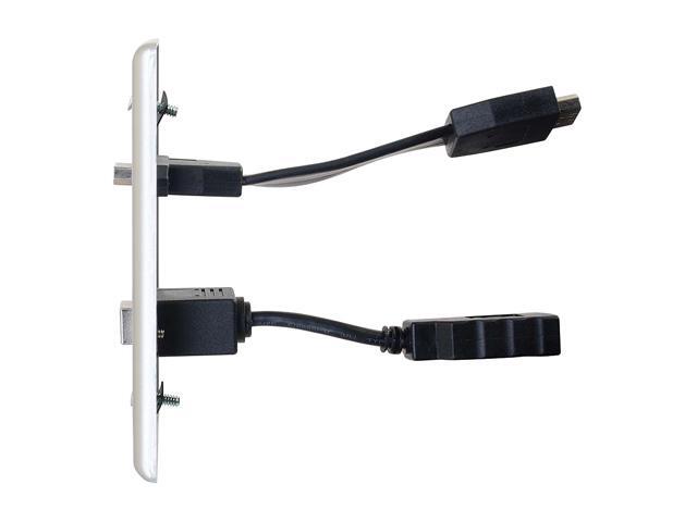 C2G/Cables to Go 39874 HDMI and USB Pass Through Single Gang Wall Plate, Brushed Aluminum