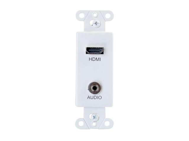 C2G/Cables to Go 39872 HDMI and 3.5mm Audio Pass Through Decorative Wall Plate, White