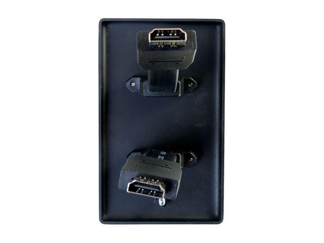 C2G 39879 Dual HDMI Pass Throuigh Single Gang Wall Plate, Black