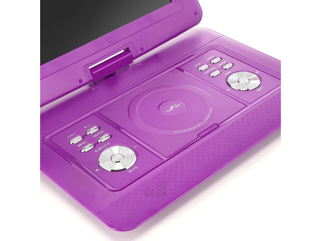 Trexonic 13.3 Inch Portable TV+DVD Player with Color TFT LED Screen and USB/HD/AV Inputs - Purple