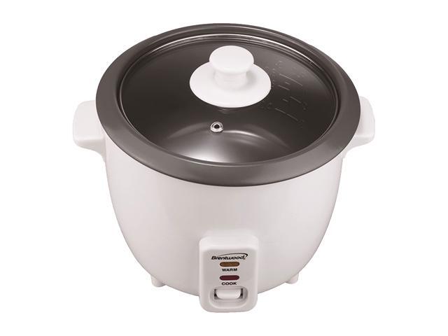 Brentwood 4-Cup Uncooked Rice Cooker and Food Steamer, White TS-700S