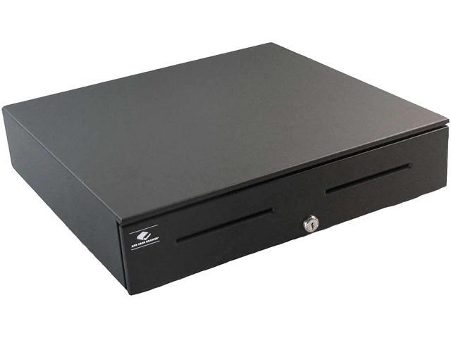 APG Series 4000 Heavy Duty Cash Drawer, 18" x 16", Dual Media Slots, Multipro 24V, Universal Till, Requires Cable, Painted Front, Black -.