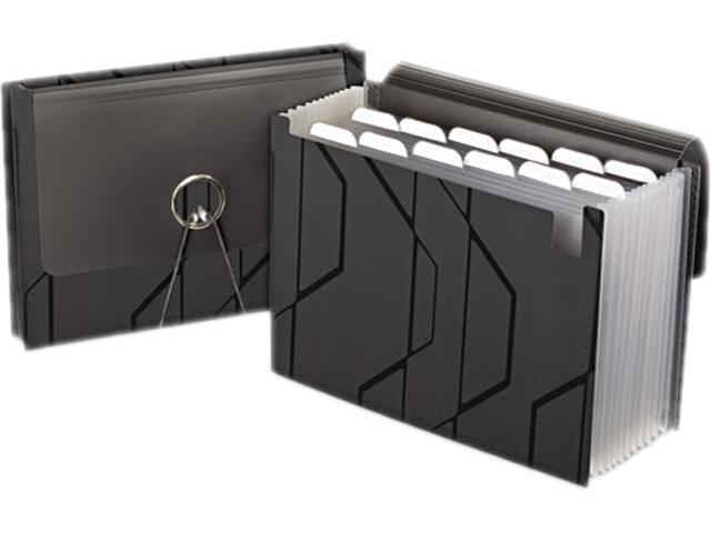 Pendaflex Sliding Cover Expanding File 13 Pockets 1/6 Tab Letter Black 02327