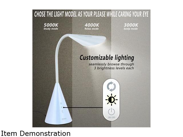 LED Desk Lamp, Eye-caring Table Light with Touch Control, Reading Lamp with Natural Light- 8W and White