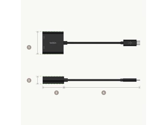 Belkin USB-C to HDMI Adapter W/ USB-C Charge Adapter, 4K UHD Video Passthrough, Up to 60W Power Output, Compatible with All your USB-C Devices