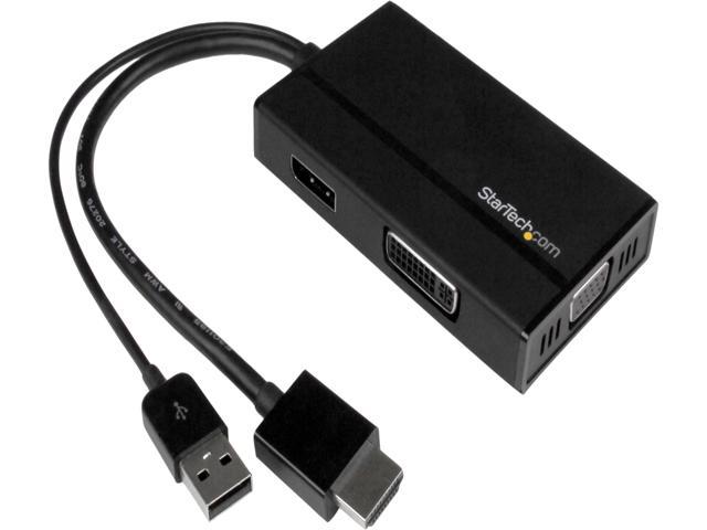 Startech HD2DPVGADVI Travel A/V Adapter: 3-in-1 HDMI to DisplayPort, VGA or DVI - 1920 x 1200