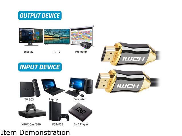 4K HDMI Cable 10ft HDMI 4K Cable Ultra High-Speed 18Gbps, 6ft Length, Compatible with HDTVs, Blu-ray Players, Gaming Consoles