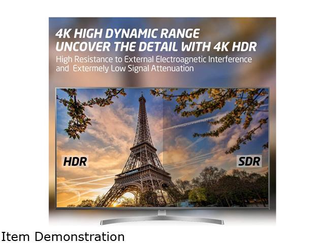 4K HDMI Cable 10ft HDMI 4K Cable Ultra High-Speed 18Gbps, 6ft Length, Compatible with HDTVs, Blu-ray Players, Gaming Consoles